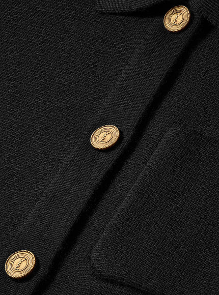 Saint Laurent Polo Cardigan In Wool