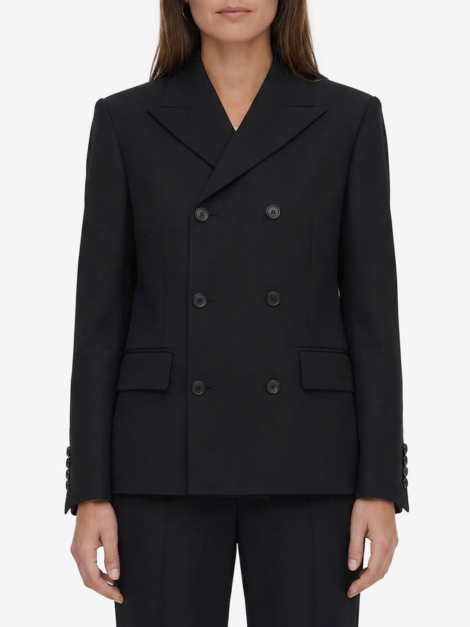 Celine Tailored Jacket In Wool Gabardine Black