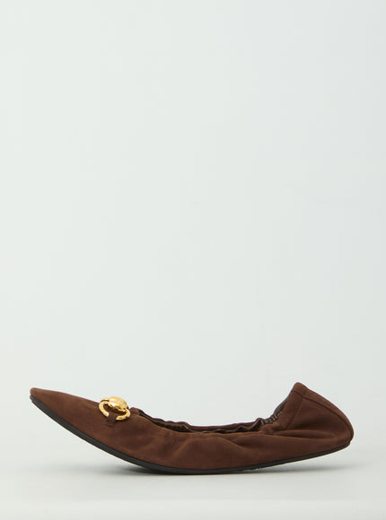 Gucci Prima Ballerina Flat In Suede