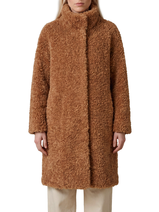 Herno Curly Faux Fur Coat Beige