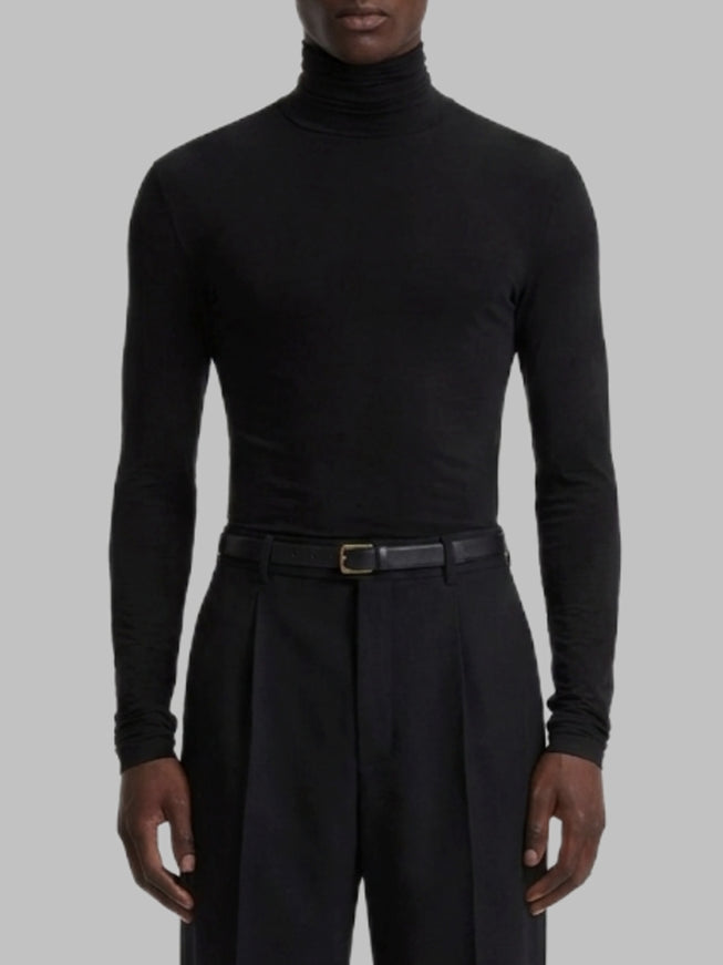 Saint Laurent Stretch Jersey Turtleneck Top Black