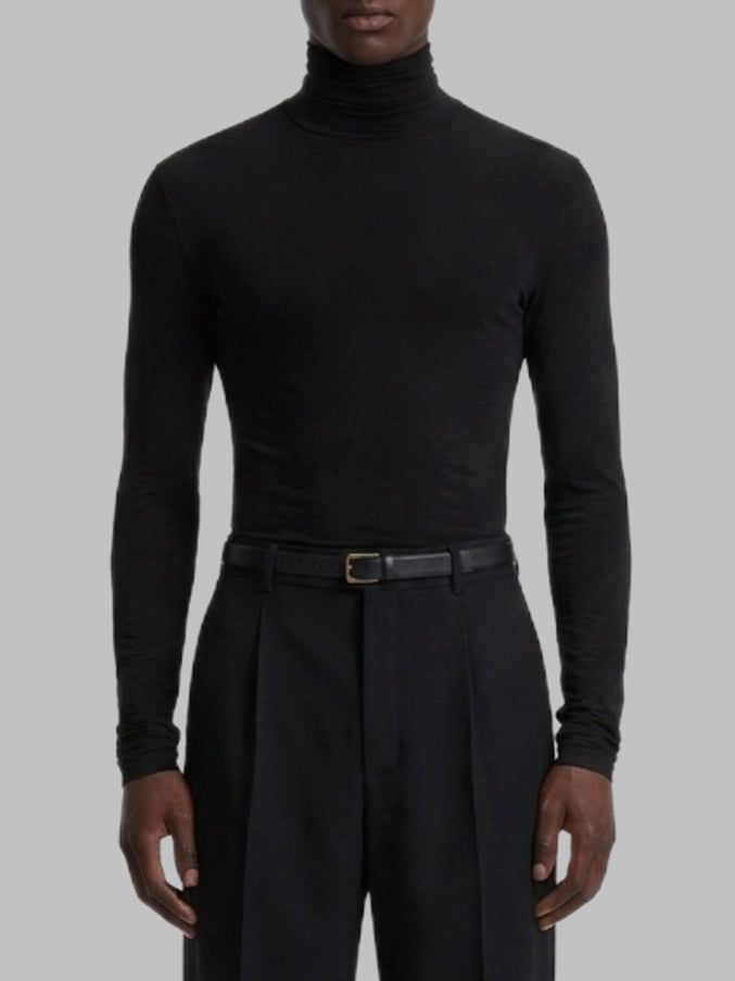 Saint Laurent Stretch Jersey Turtleneck Top Black
