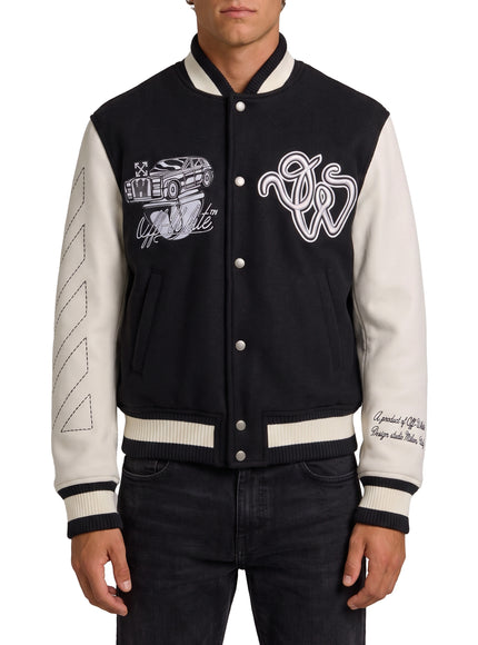 Off White Cat Off College Jacket 48 Black