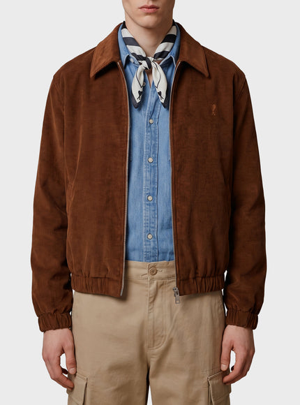Ami Paris Ami De Coeur Corduroy Jacket Brown