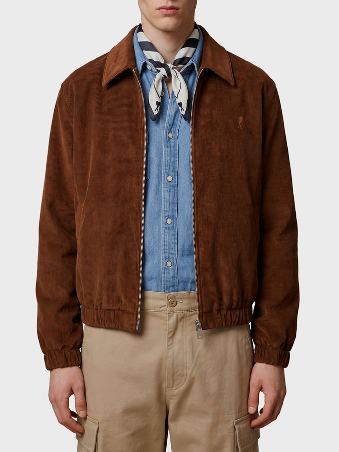Ami Paris Ami De Coeur Corduroy Jacket Brown