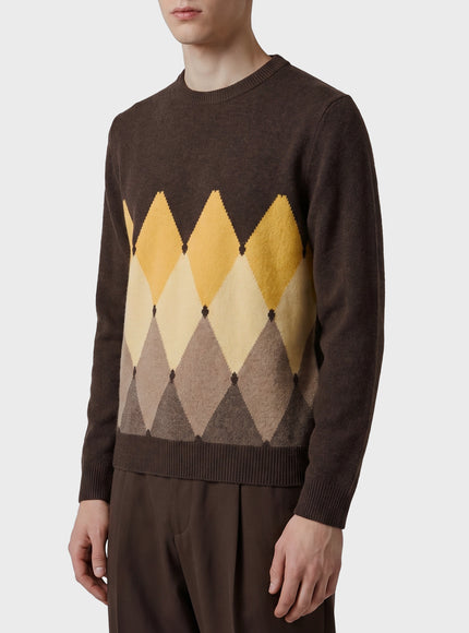 Ballantyne Cashmere Crewneck Diamond Sweater