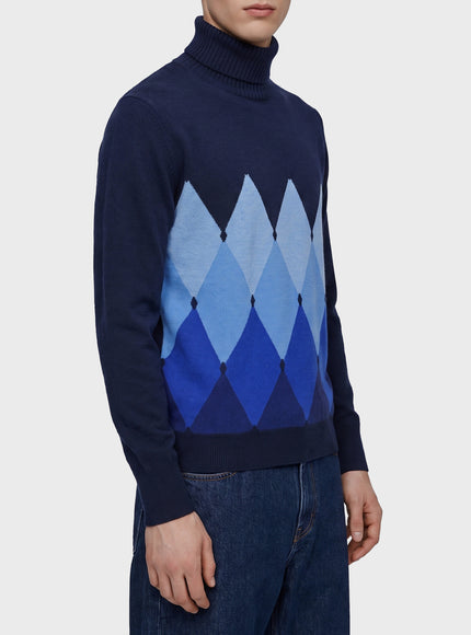Ballantyne Cashmere Diamond Rollneck Sweater