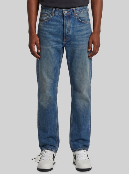 Off White Slim Relax Half Harrow Jeans Blue