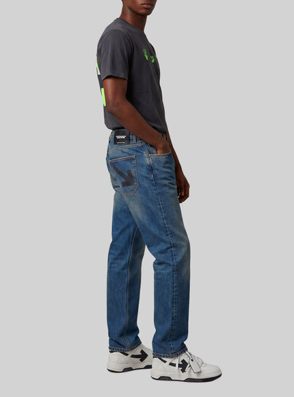 Off White Slim Relax Half Harrow Jeans