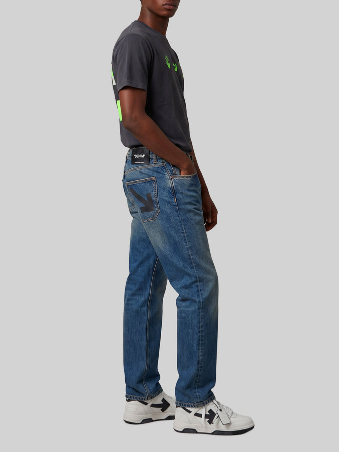 Off White Slim Relax Half Harrow Jeans