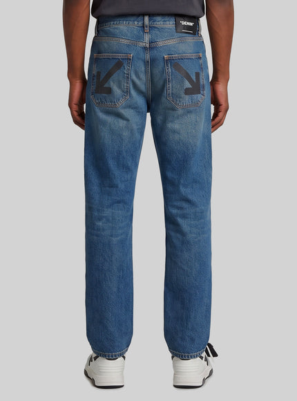 Off White Slim Relax Half Harrow Jeans