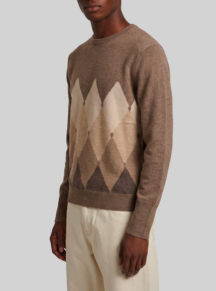Ballantyne Cashmere Crewneck Diamond Sweater