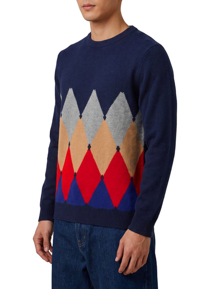 Ballantyne Cashmere Crewneck Diamond Sweater