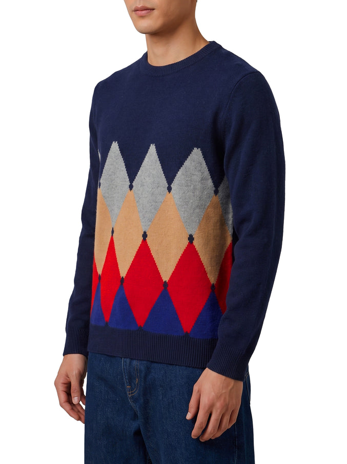 Ballantyne Cashmere Crewneck Diamond Sweater
