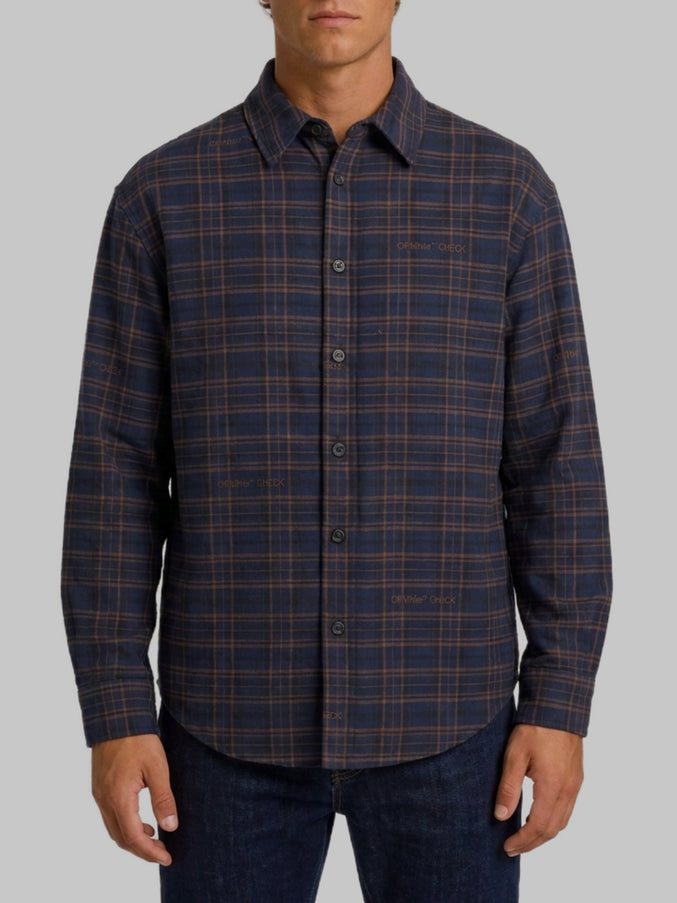 Off White Off-white Check Padded Overshirt Blue