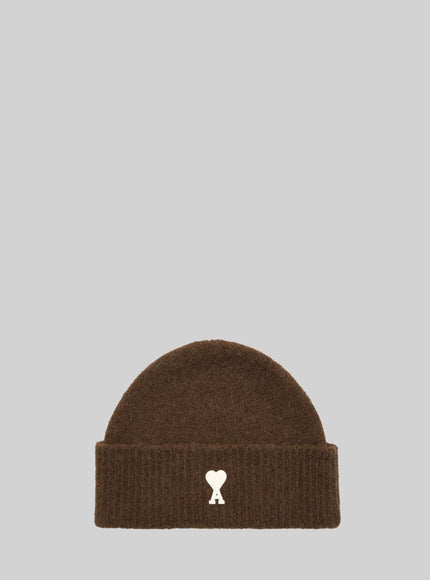 Ami Paris Brown Alpaca Ami De Coeur Beanie QT Brown