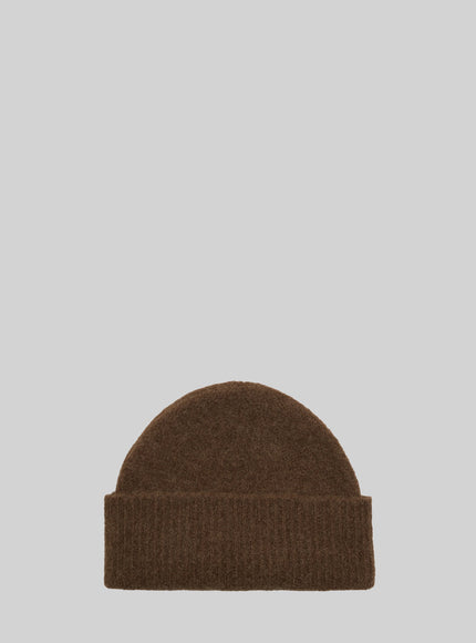 Ami Paris Brown Alpaca Ami De Coeur Beanie