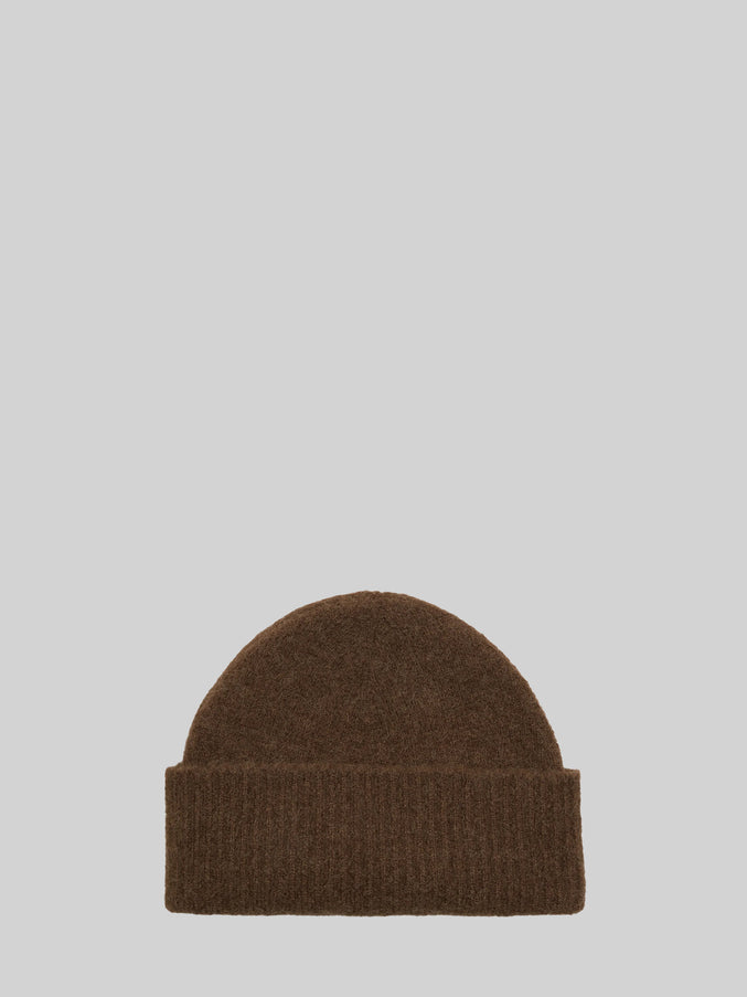 Ami Paris Brown Alpaca Ami De Coeur Beanie