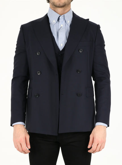 Tonello Blue Wool Jacket Blue