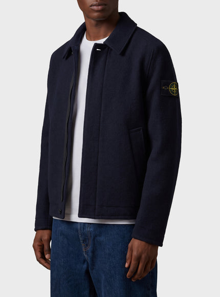 Stone Island Felted Rws Wool Cardigan