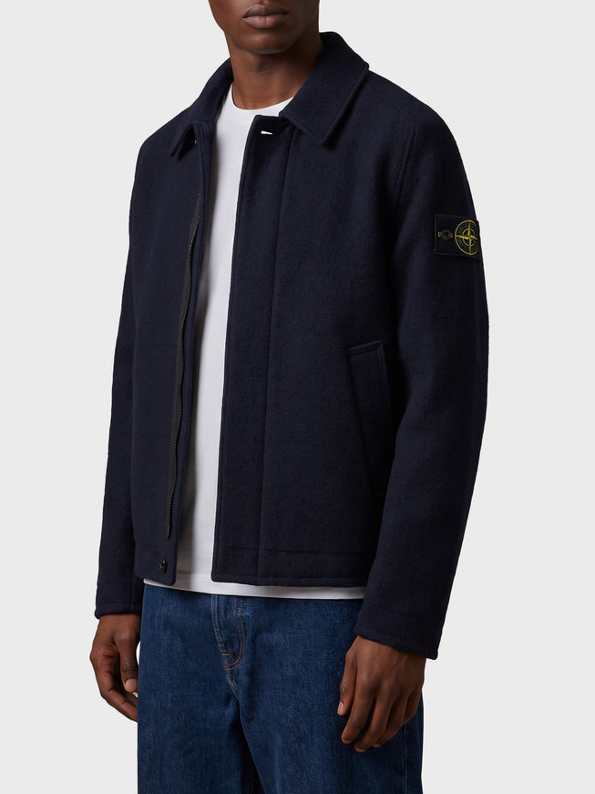 Stone Island Felted Rws Wool Cardigan
