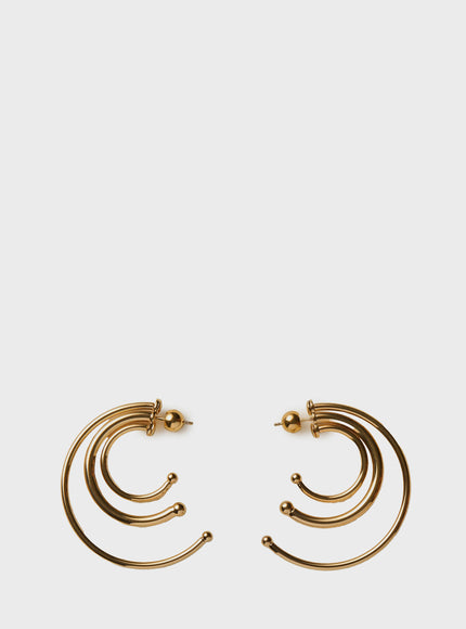 Panconesi Pierced Solar Hoops Earrings Small QT Gold