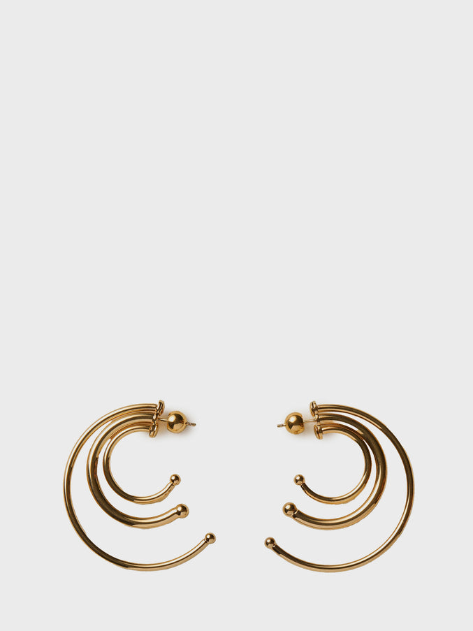 Panconesi Pierced Solar Hoops Earrings Small QT Gold