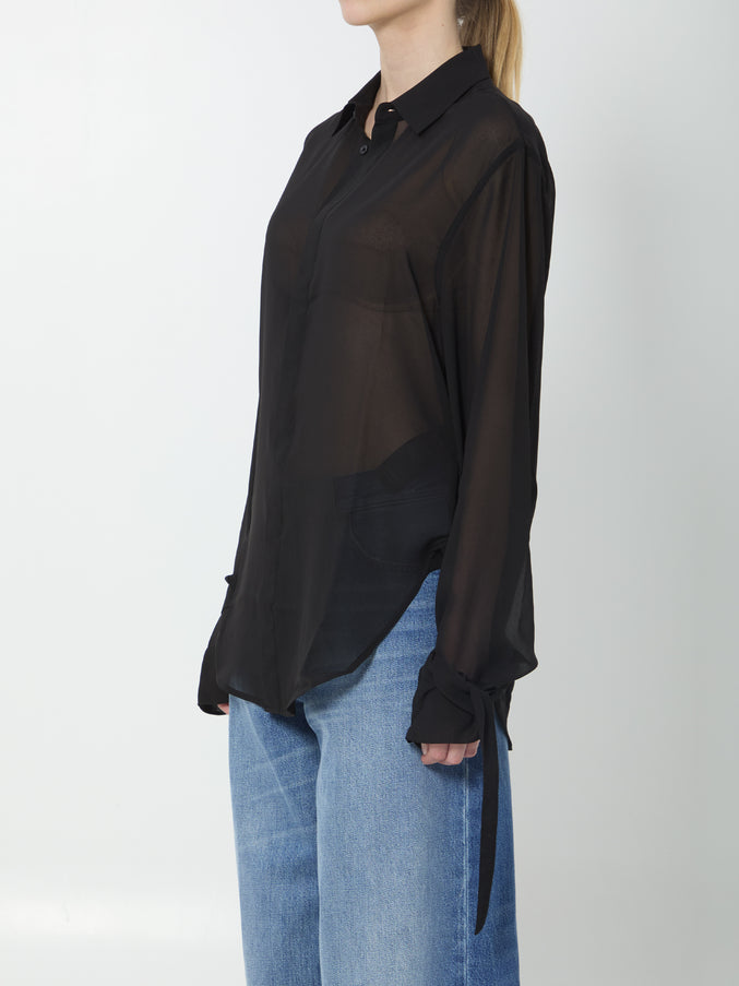 The Frankie Shop Verlin Sheer Chiffon Shirt