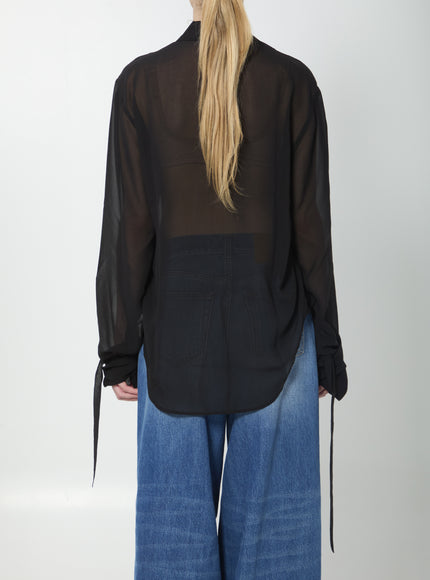 The Frankie Shop Verlin Sheer Chiffon Shirt