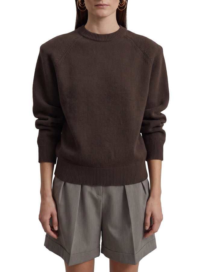 The Frankie Shop Brown Lina Padded Sweater Brown