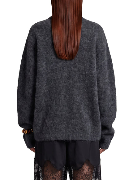 The Frankie Shop Dark Grey Timea Mohair Fuzzy Sweater