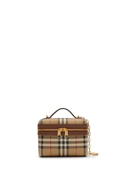 Burberry Mini Check Vanity Bag. QT Beige