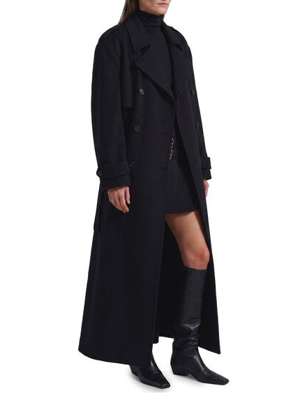 The Frankie Shop Black Nikola Padded Trench Coat
