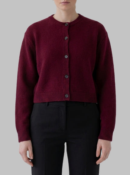 Lisa Yang Deep Plum Emmylou Cardigan Jacket Bordeaux