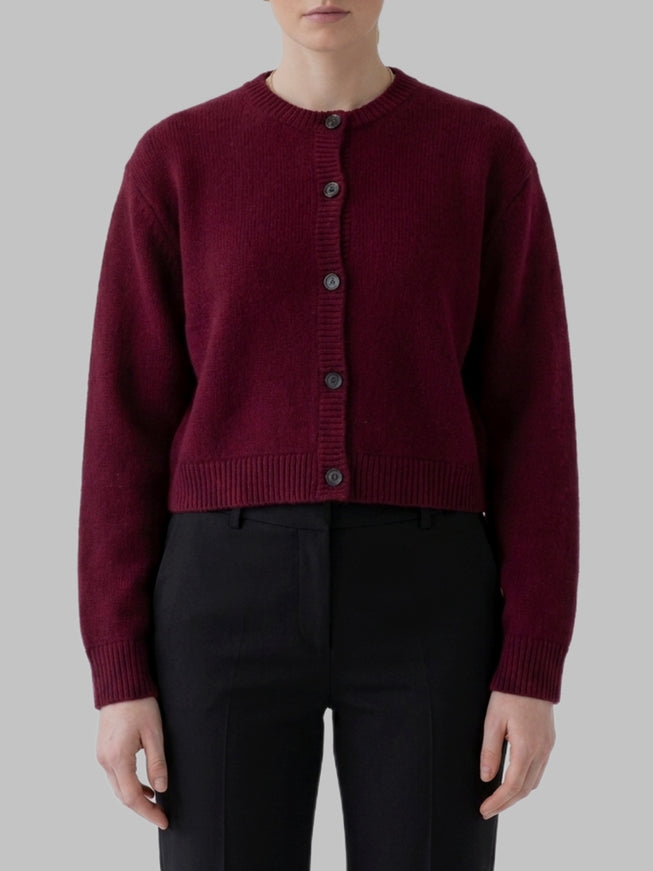 Lisa Yang Deep Plum Emmylou Cardigan Jacket Bordeaux