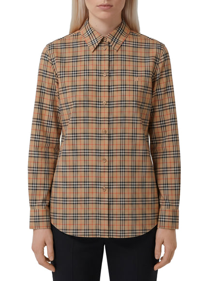 Burberry Emma Cotton Check Shirt Beige