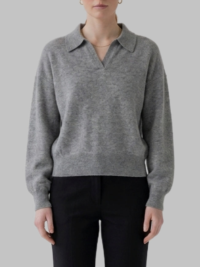 Lisa Yang Sanderling Katriel Polo Sweater Grey