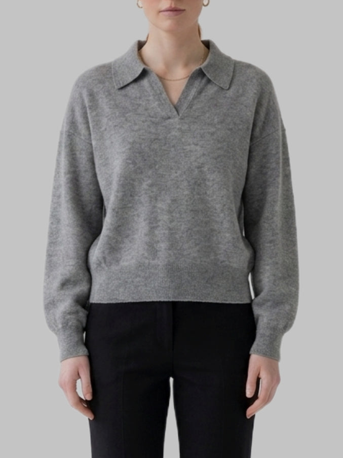 Lisa Yang Sanderling Katriel Polo Sweater Grey