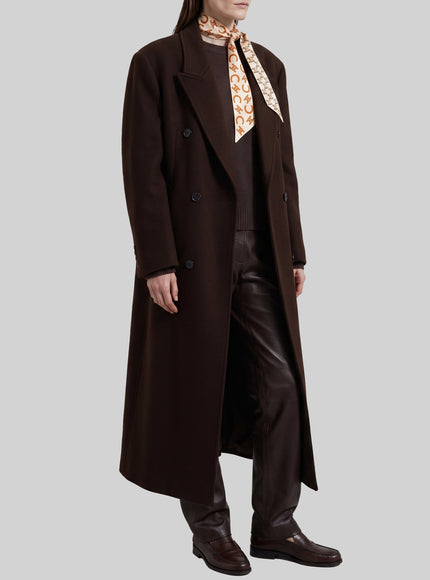 The Frankie Shop Dark Brown Gala Double-breasted Coat