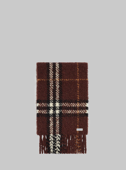 Burberry Brown Check Bouclé Scarf