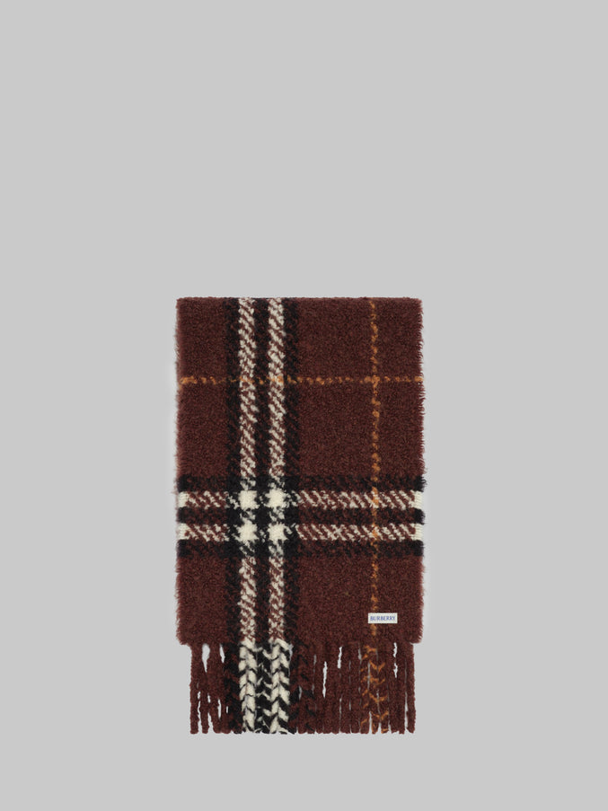 Burberry Brown Check Bouclé Scarf
