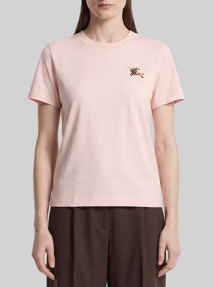Burberry Knight Check Cotton T-shirt Pink