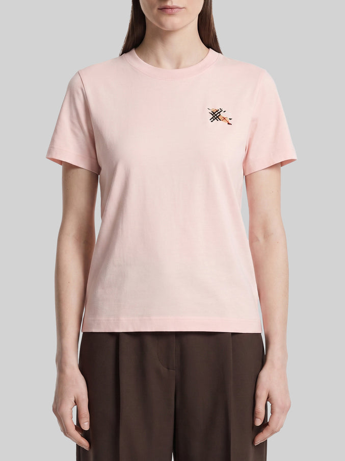 Burberry Knight Check Cotton T-shirt Pink