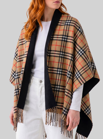 Burberry Reversible Check Wool Cape
