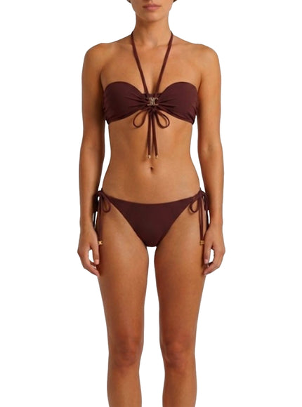 Celine Balconette Top In Opaque Jersey Bordeaux