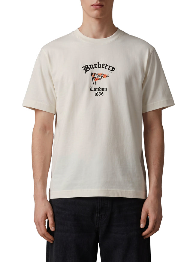 Burberry Cotton T-shirt With Check Flag White