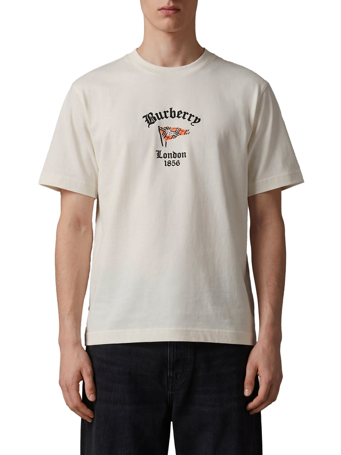 Burberry Cotton T-shirt With Check Flag White