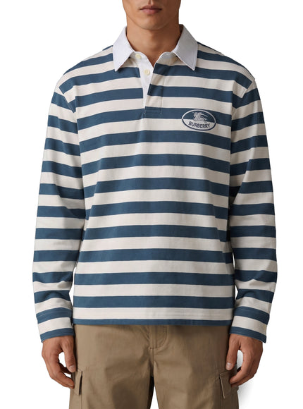 Burberry Knight Stamp Rugby Shirt White