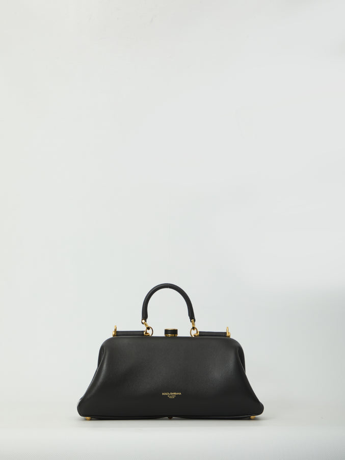 Dolce & Gabbana Black Lambskin Shoulder Bag QT Black