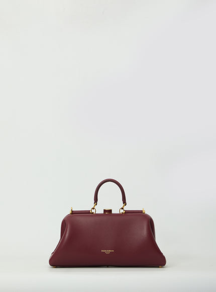 Dolce & Gabbana Burgundy Lambskin Shoulder Bag QT Bordeaux